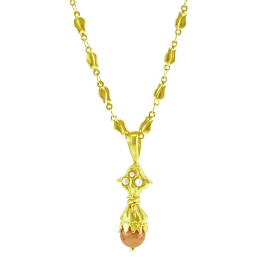 Pronged Coral Censer Necklace