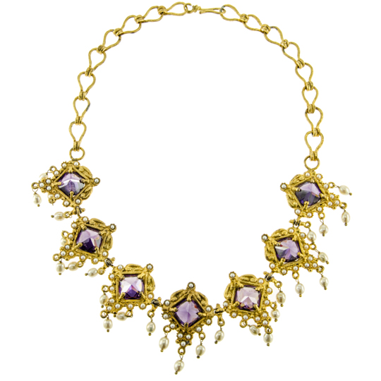 Lavender Chandelier Necklace